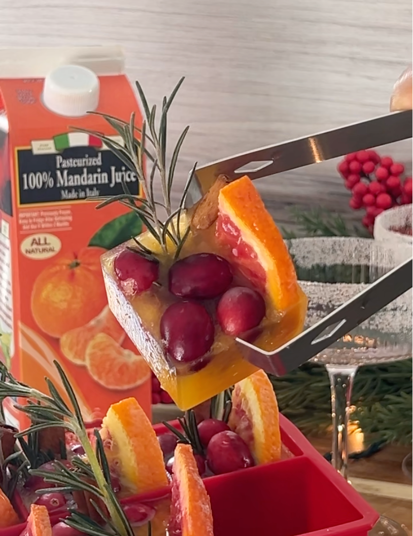 Mandarin Orange Holiday Ice Cubes