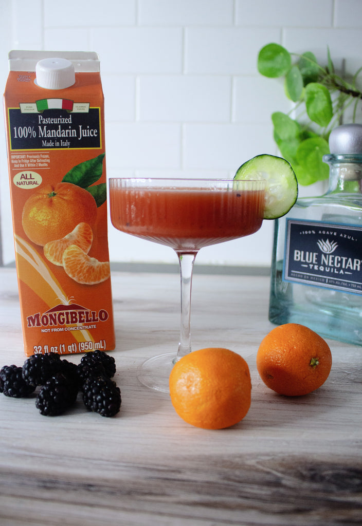 Mandarin Orange Blackberry Smash Cocktail featuring Blue Nectar Tequila