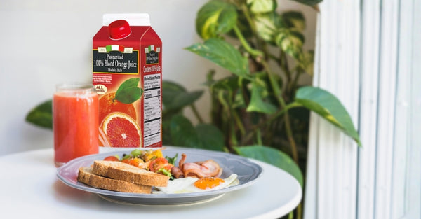 Healthy Breakfast with Blood Orange Juice