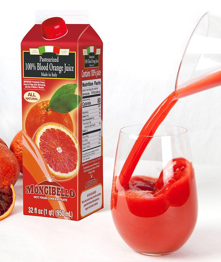 Mongibello 100% Fresh Squeezed Italian Blood Orange Juice 32 Fl Oz (2 Pack)